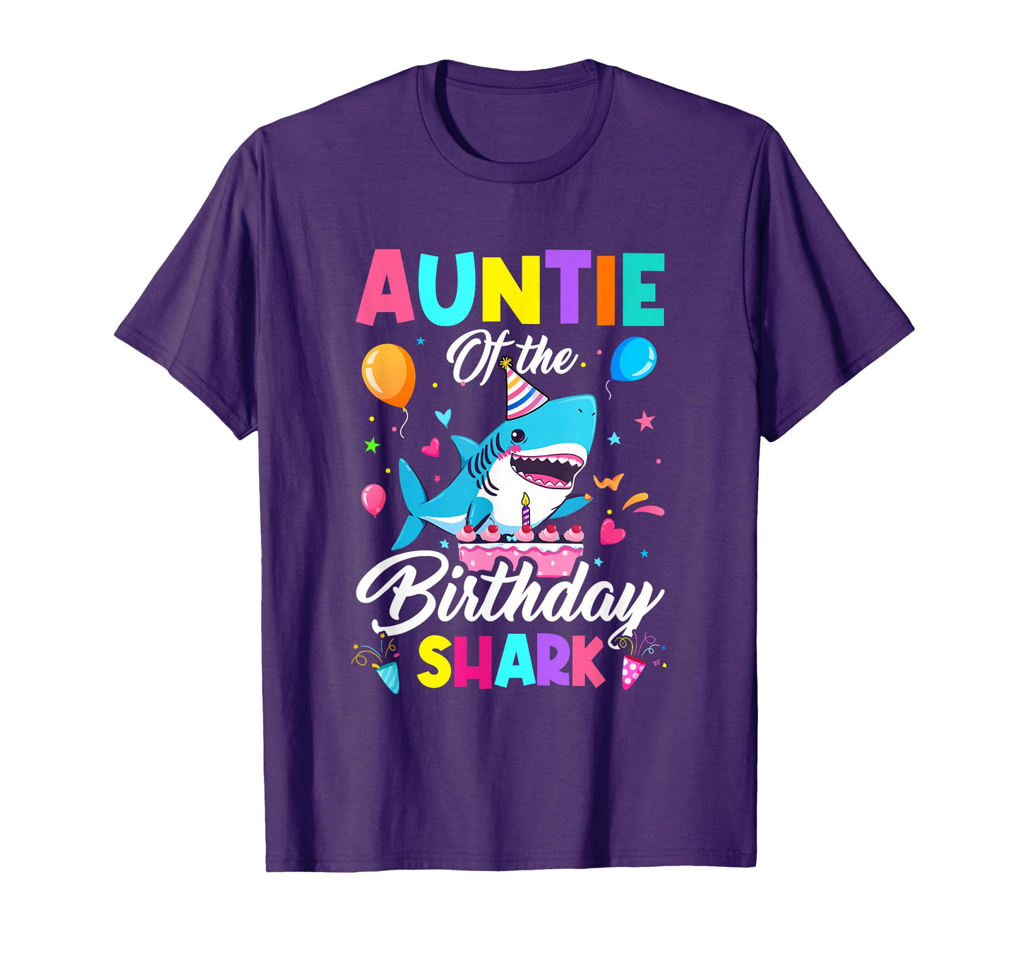 Auntie Of The Shark Birthday Boy Girl Party Family Group T-Shirt