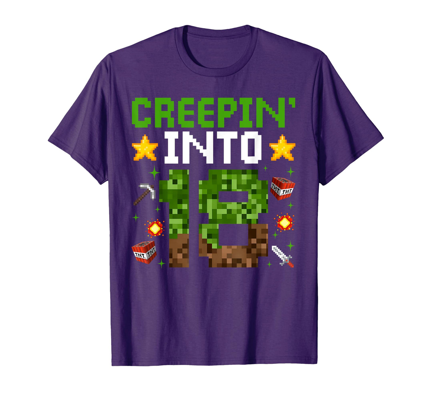 18th Birthday Gamer Pixel Creepin’ Into 18 Video Game Party T-Shirt