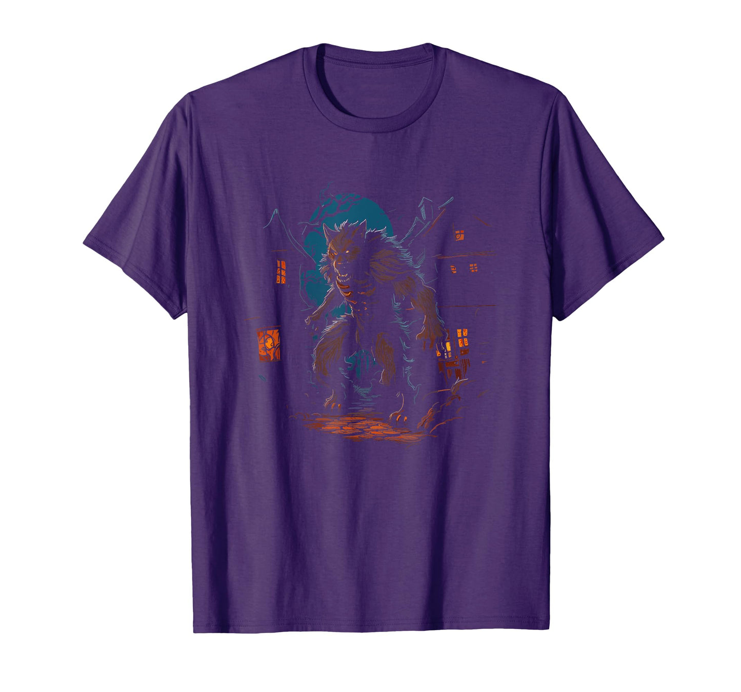 Werewolf - Vintage Spooky Scary Werewolf Halloween Costume T-Shirt