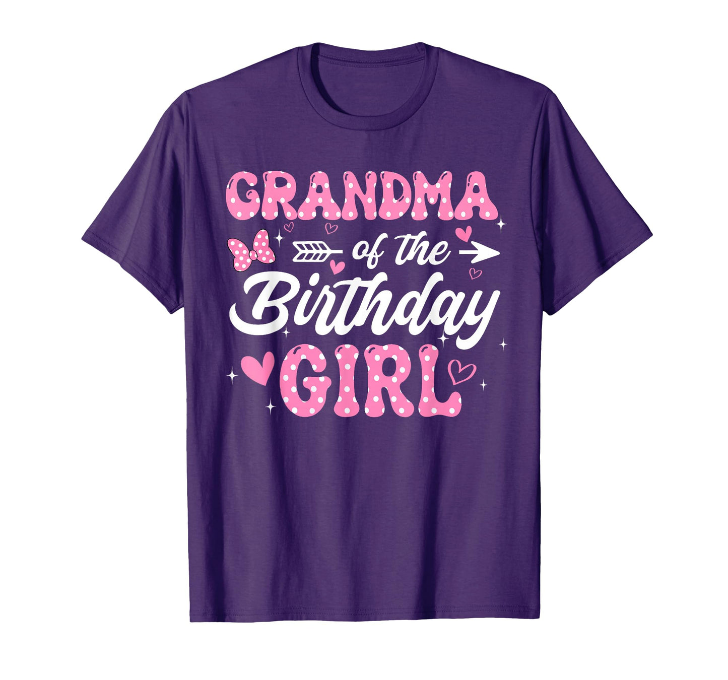 Grandma of The Birthday Pink Girl Matching Family T-Shirt