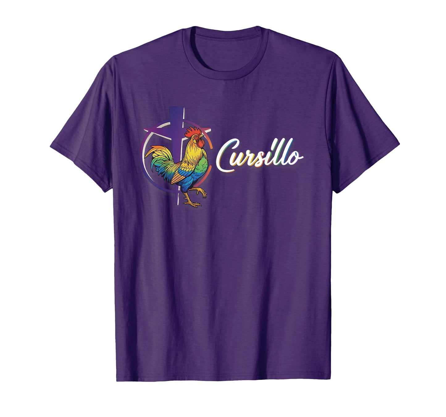 DeColores Cursillo Rainbow Rooster Catholic T-Shirt