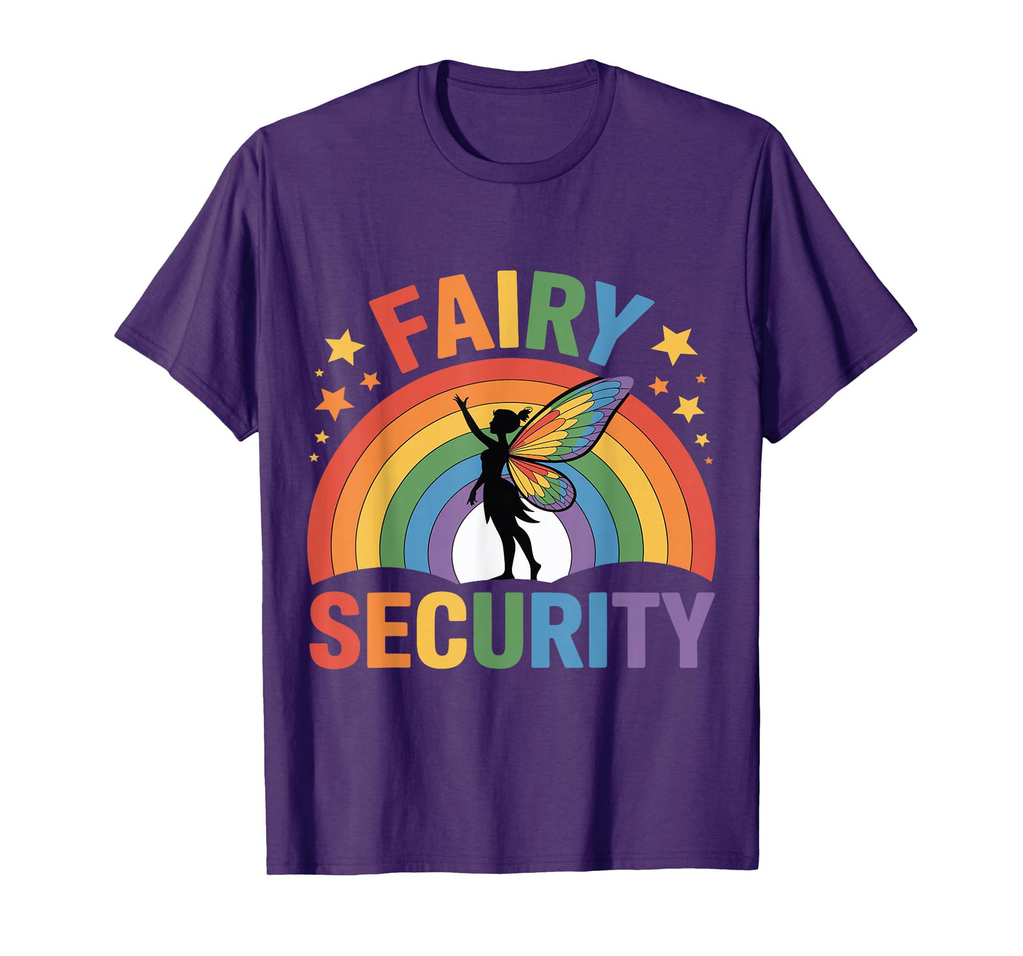 Fairy Security Birthday Family Halloween Costume Rainbow T-Shirt