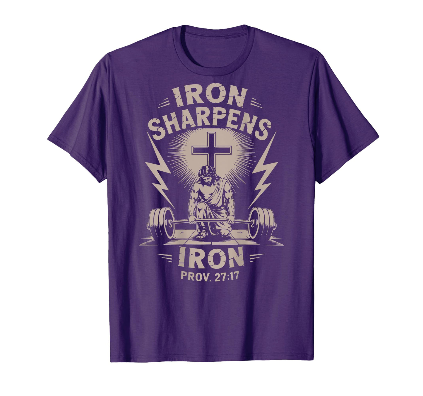Iron Sharpens Iron Youth Christian Workout Gym Weightlifting T-Shirt
