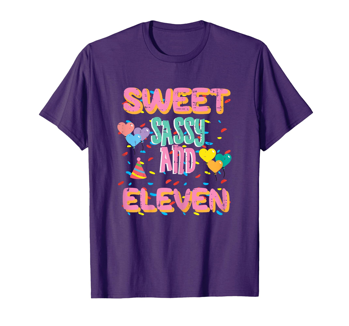 11th Birthday Sweet Sassy Eleven 11 Year Old Bday Girls Kids T-Shirt