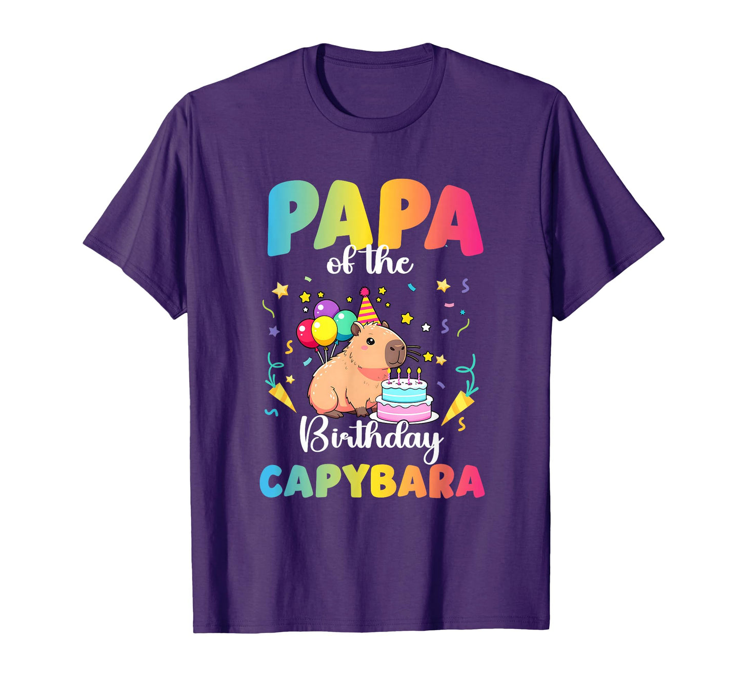 Papa of The Birthday Girl Capybara Bday Party Family T-Shirt