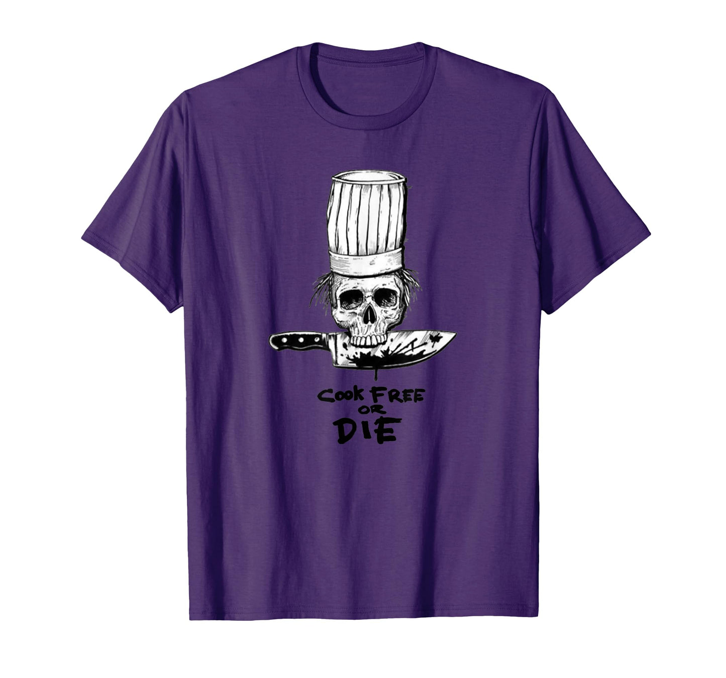 Bourdain Cook Free Or Die Funny Skull Chef Food T-Shirt