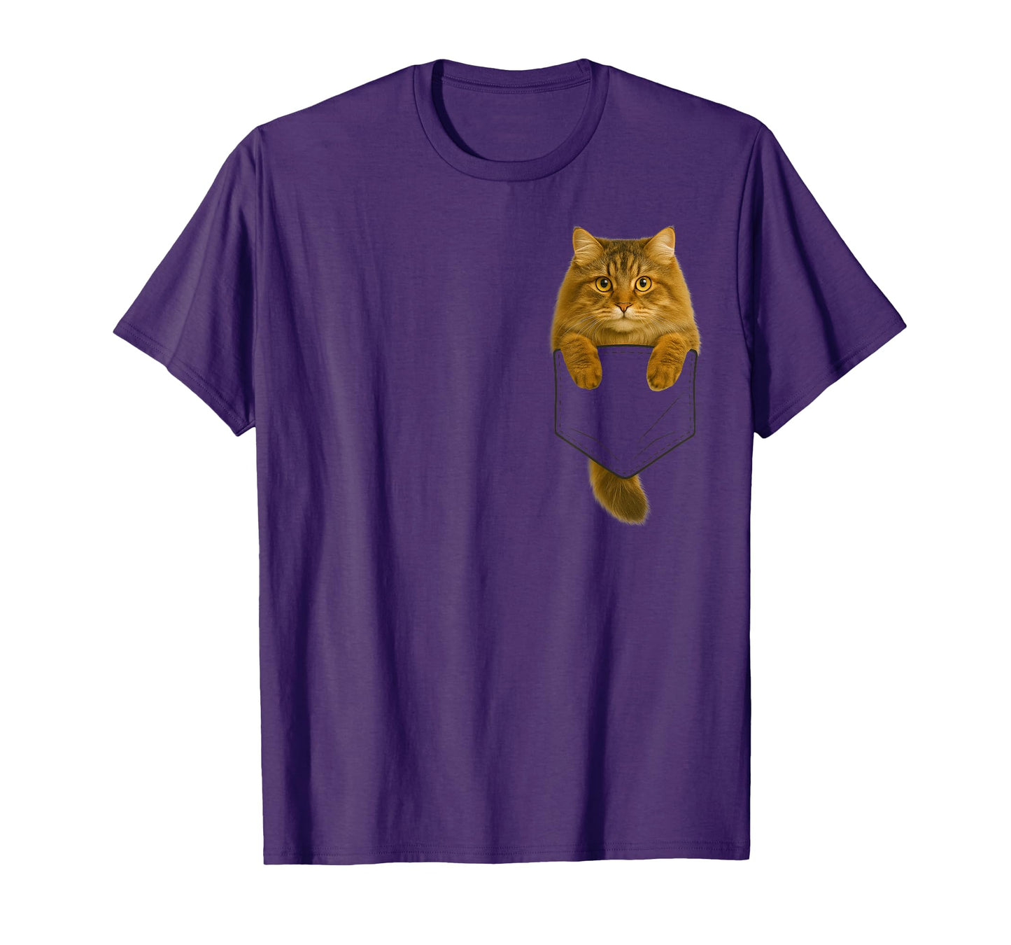 Siberian Cat Pocket Funny Gifts Cat Mom Cat Dad Cat Lover T-Shirt