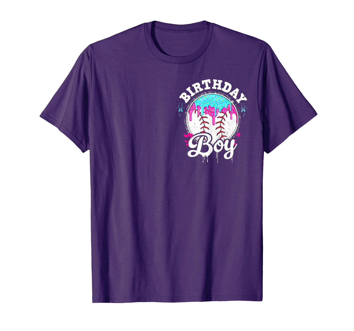 Baseball 6 Year Old Ice Cream Drip 6th Birthday Boy Number 6 T-Shirt