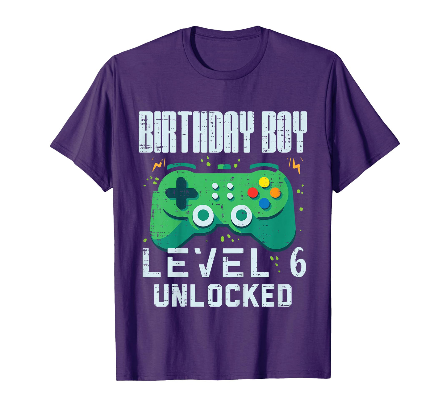 Birthday Boy Level 6 Unlocked Gamer Controller 6th Bday Boys T-Shirt