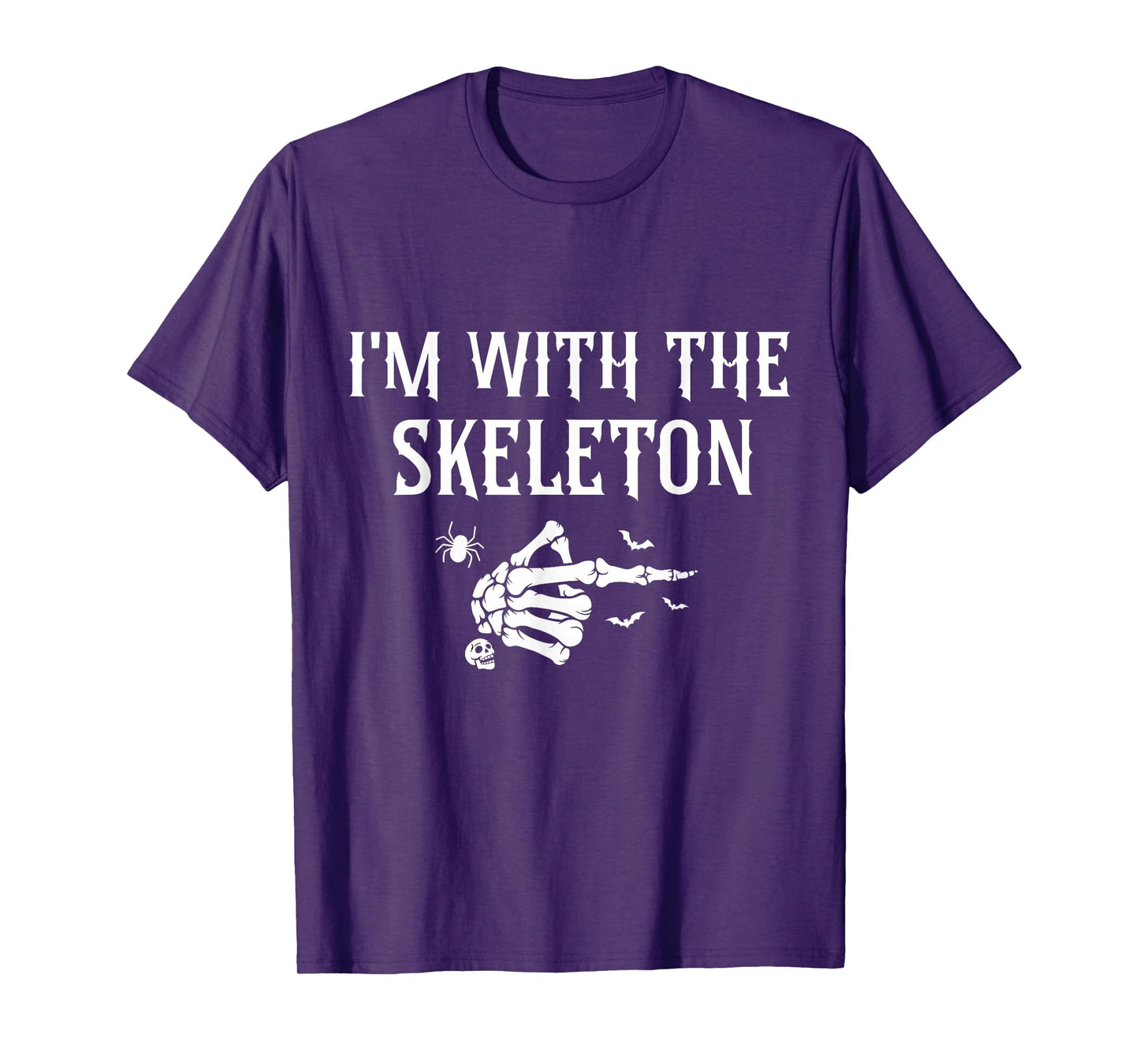 I'm with The Skeleton Matching Couple Costume Halloween T-Shirt
