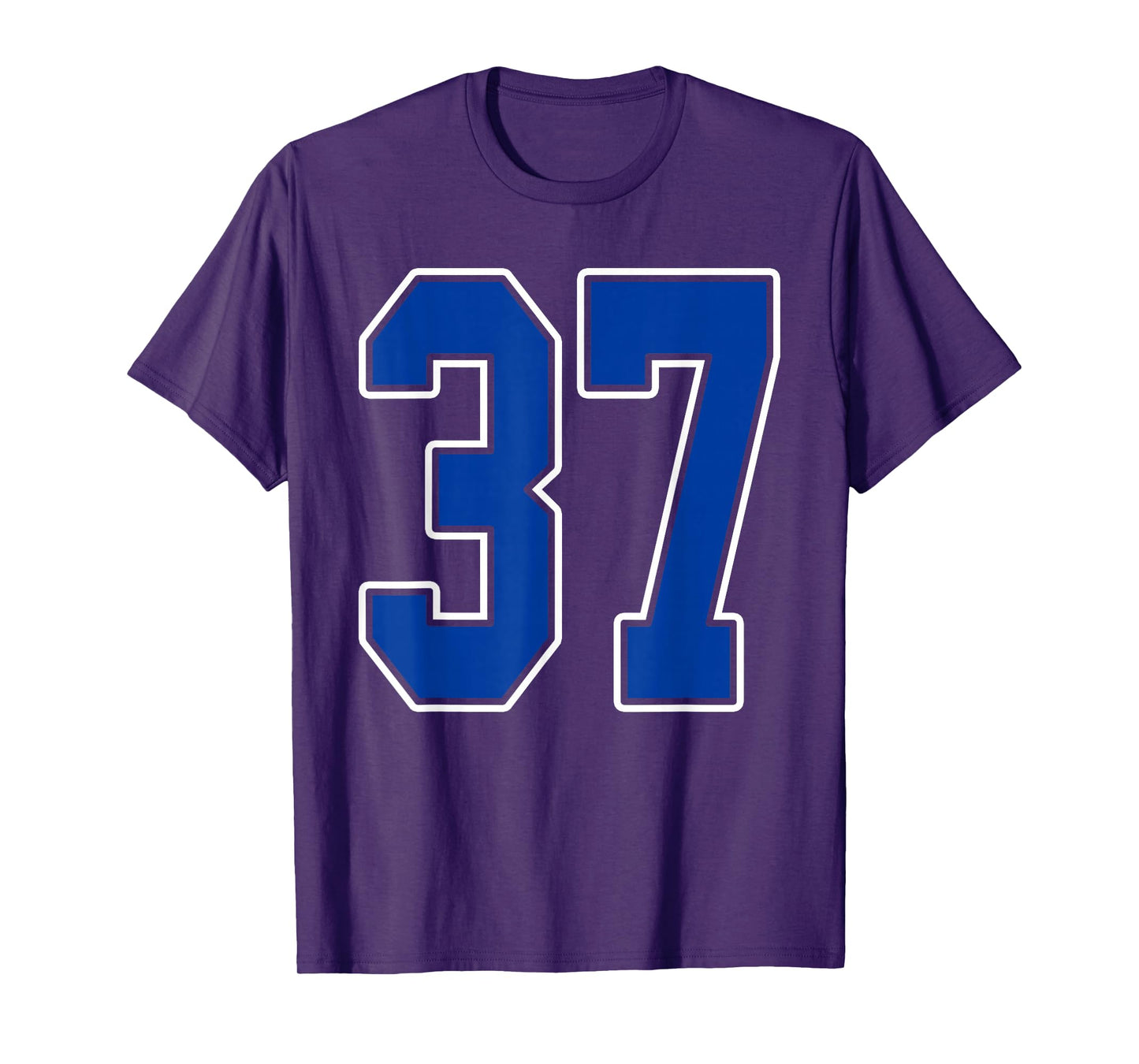 Royal Blue and White Number 37 Jersey Player Uniform #37 Fan T-Shirt
