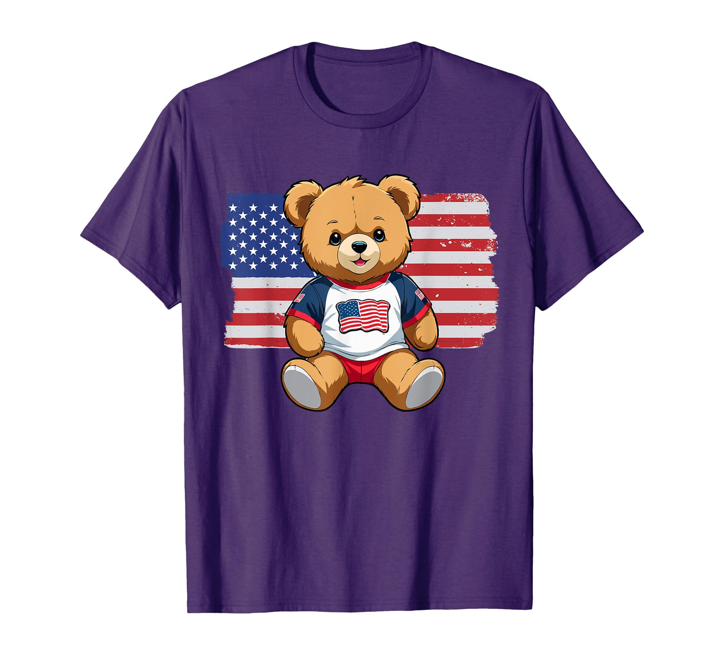 America US Flag Teddy Bear Patriot T-Shirt