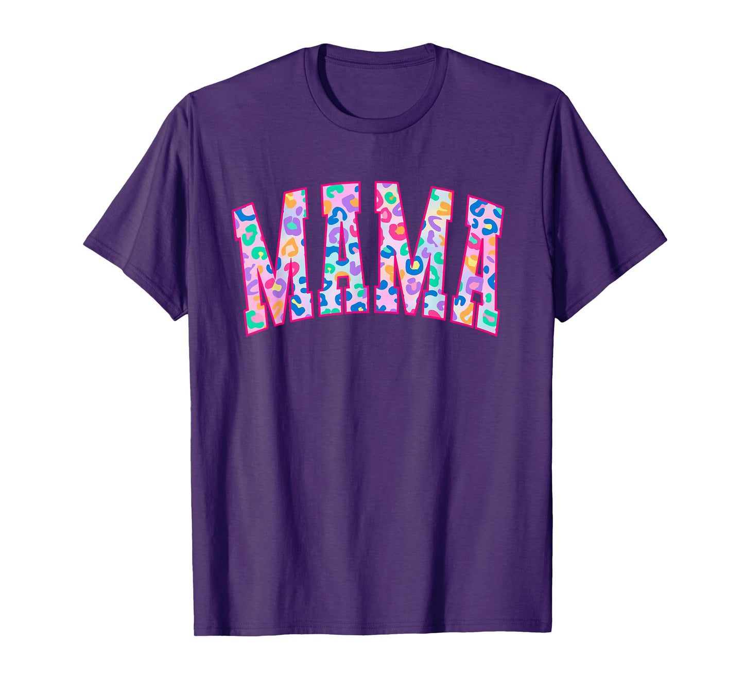 Mama Colorful Leopard Graphic Print Happy Mother's Day Women T-Shirt