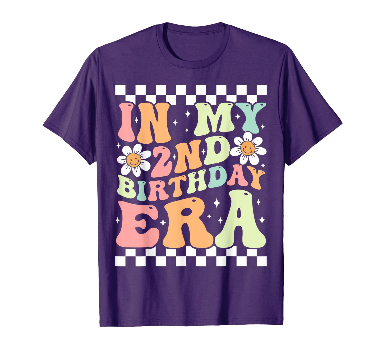 In My 2nd Birthday Era Cute Daisy Groovy 2nd Birthday Party T-Shirt