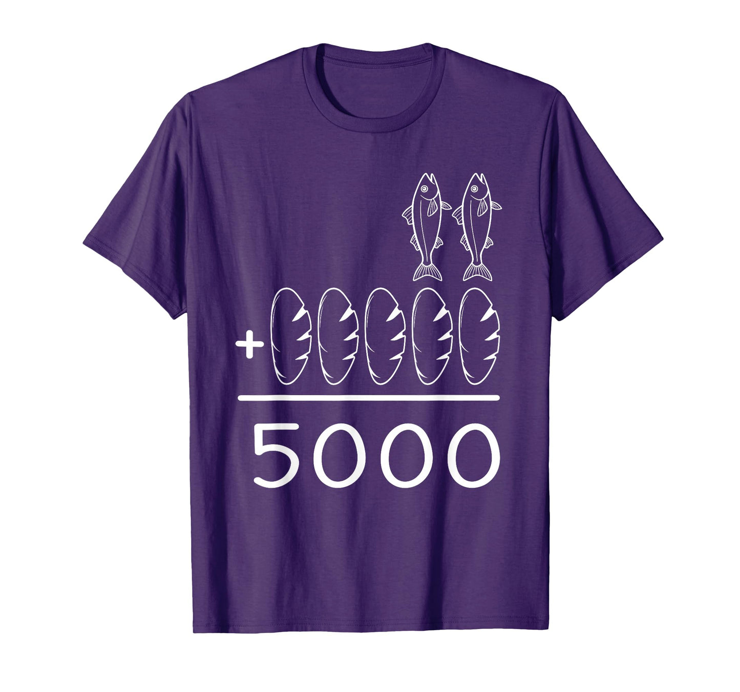 2 Fishes 5 Breads Jesus Feeds The 5000 Christian Bible Verse T-Shirt