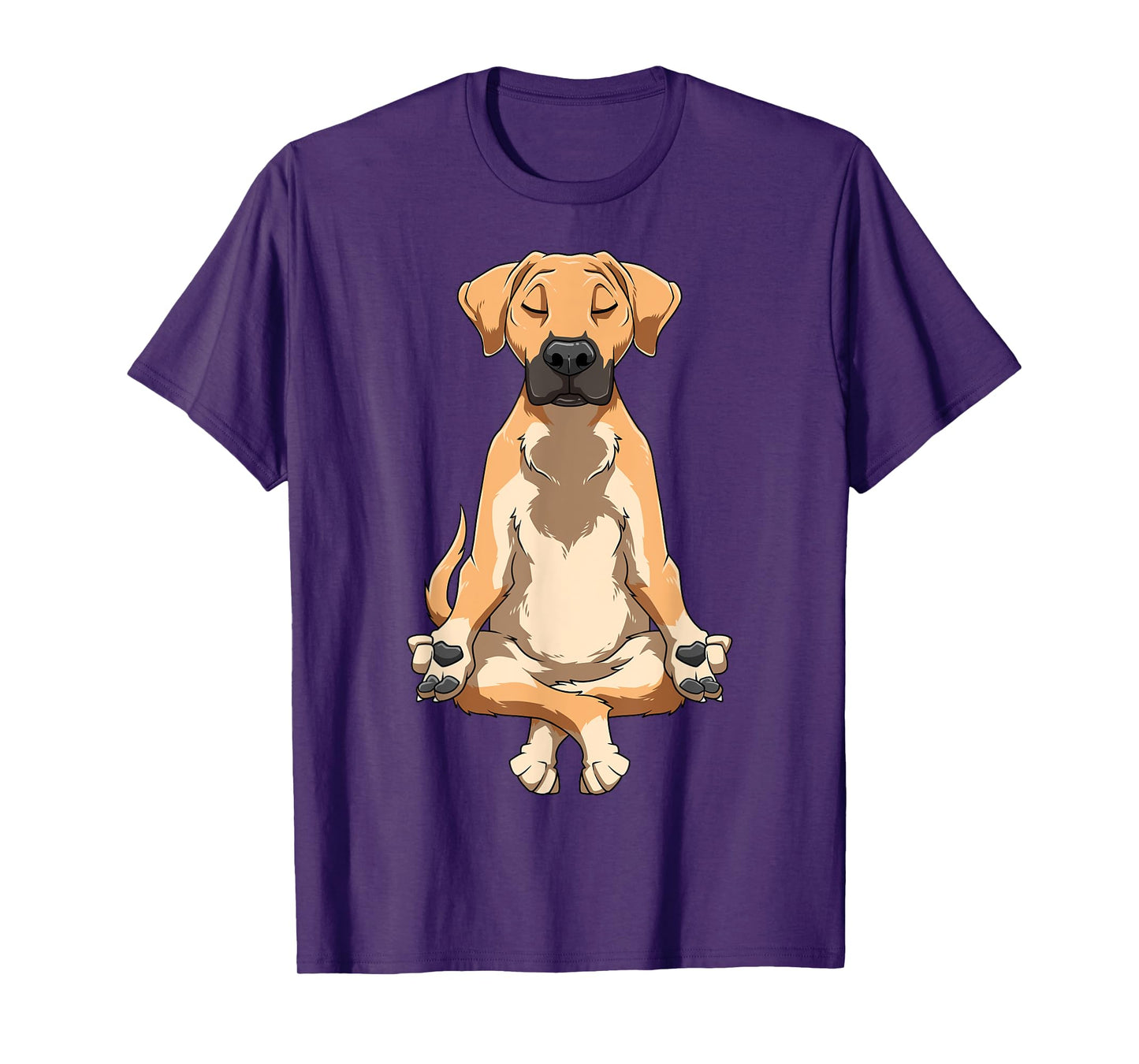 Black Mouth Cur Dog Yoga Funny Meditating Cur Dog Yoga T-Shirt