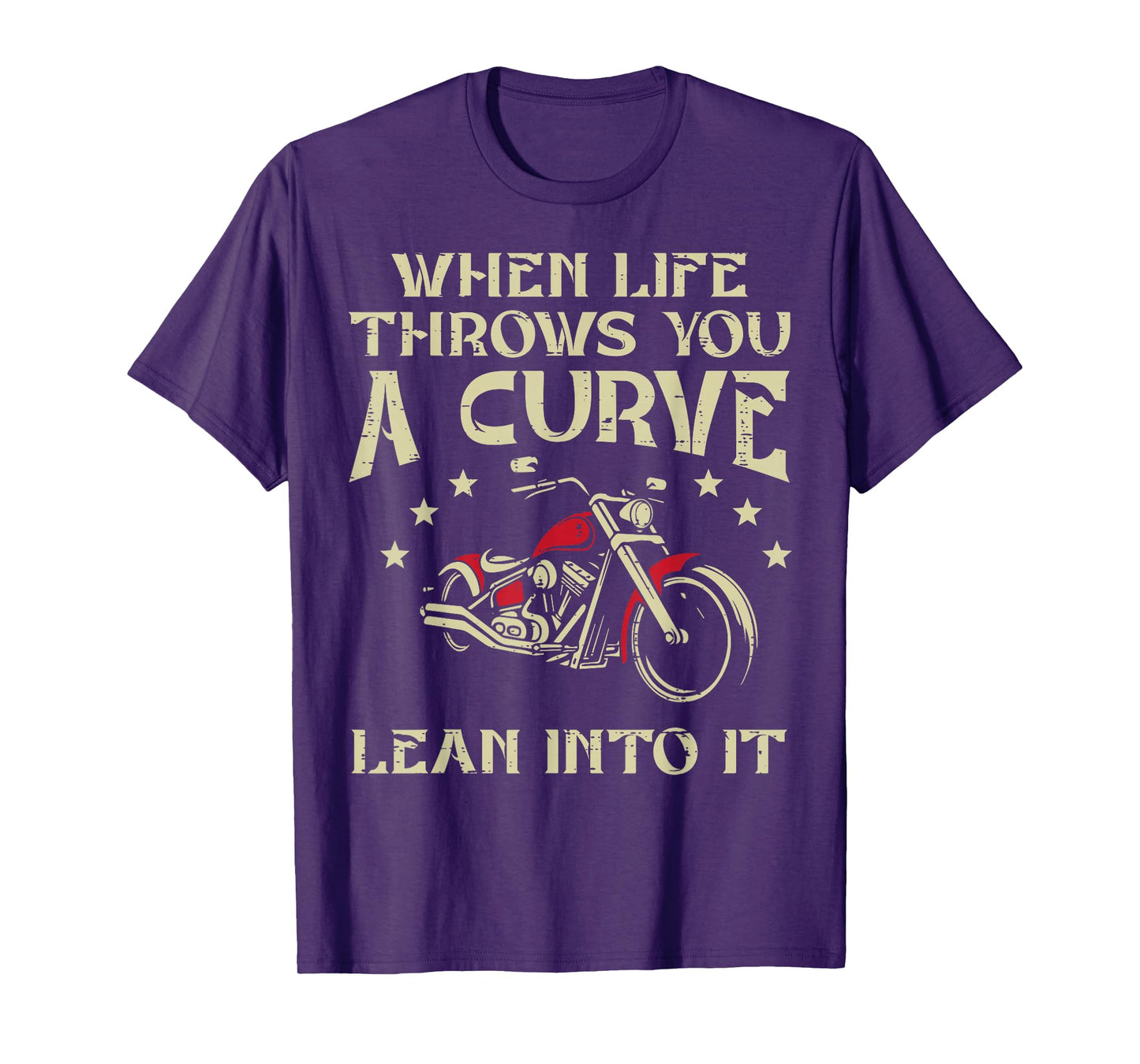 Biker When Life Throws You A Curve Motorcycle Men Women Kids T-Shirt