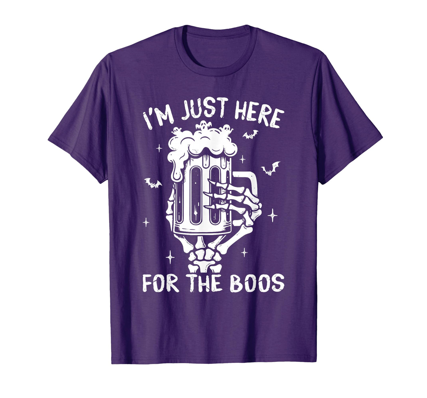 I'm Just Here For The Boos Skeleton Funny Halloween Costume T-Shirt
