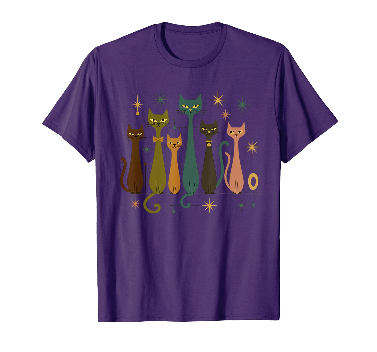 Mid-Century Modern Look Atomic Age 50s 60s Cat Shirt T-Shirt