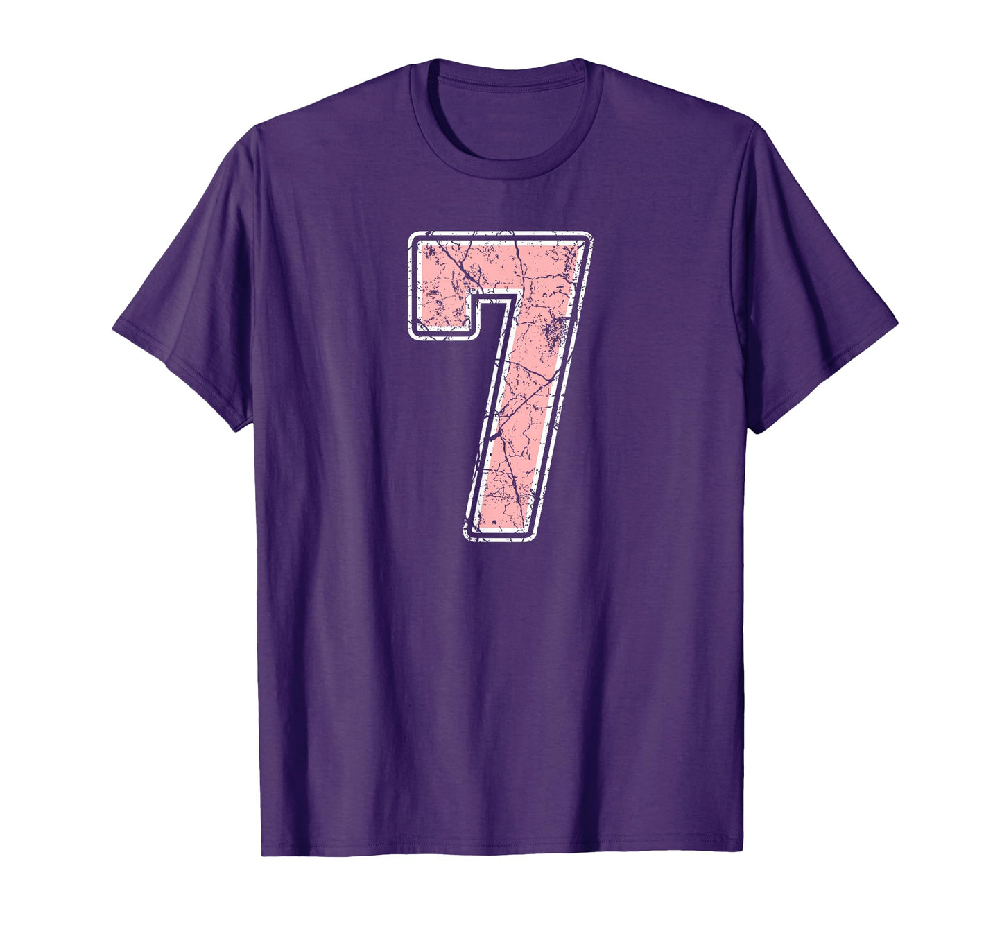 Pink and White Number 7 Jersey Player Uniform #7 Fan T-Shirt