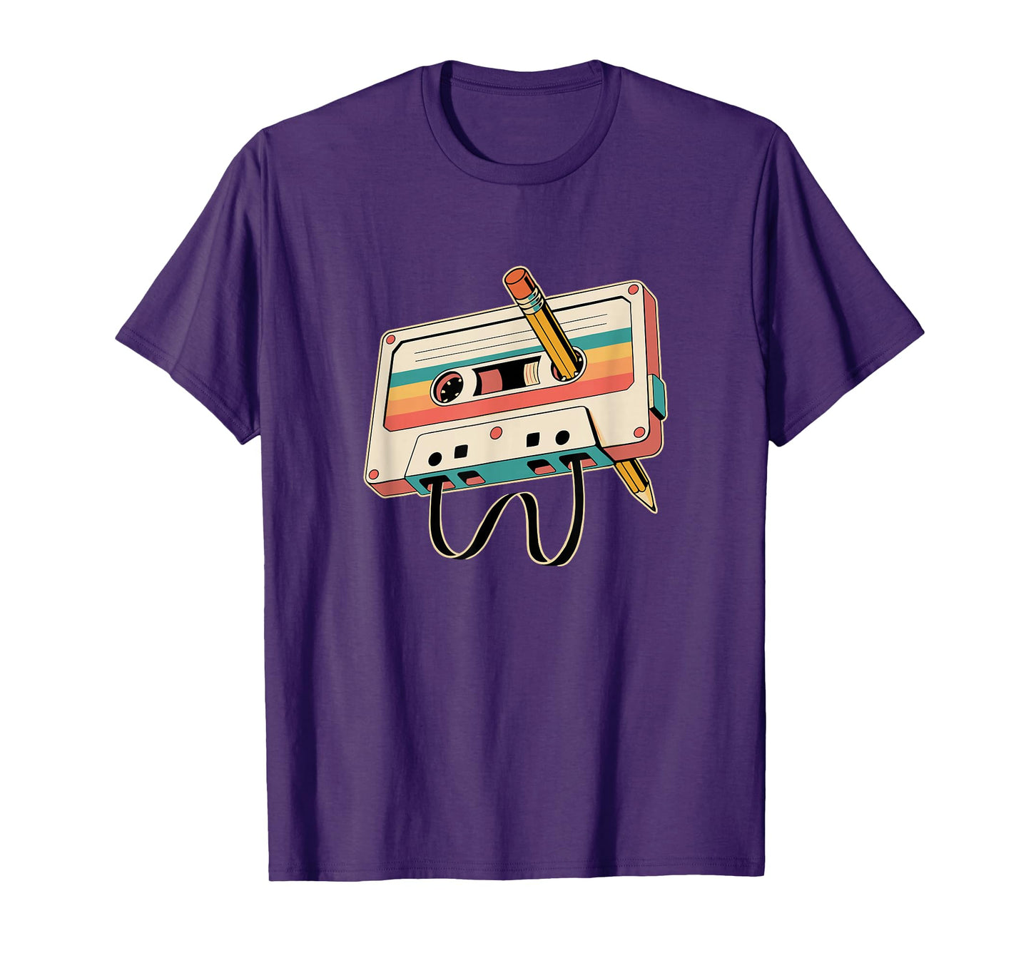 Retro Cassette Tape with Pencil 80s 90s Music Vintage Party T-Shirt