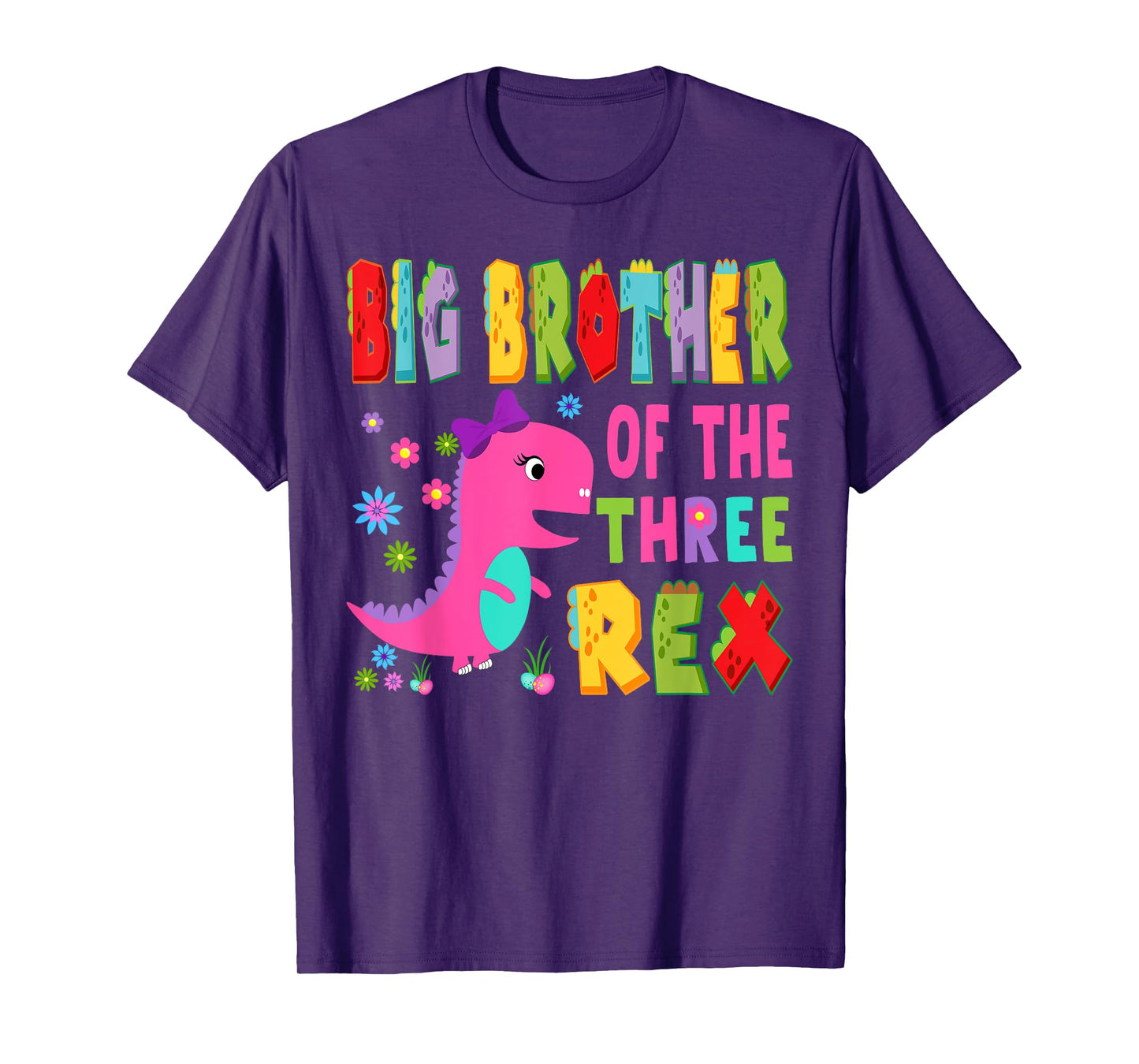 Big Brother Of The Three Rex 3Rd Birthday Boy Dinosaur T-Rex T-Shirt