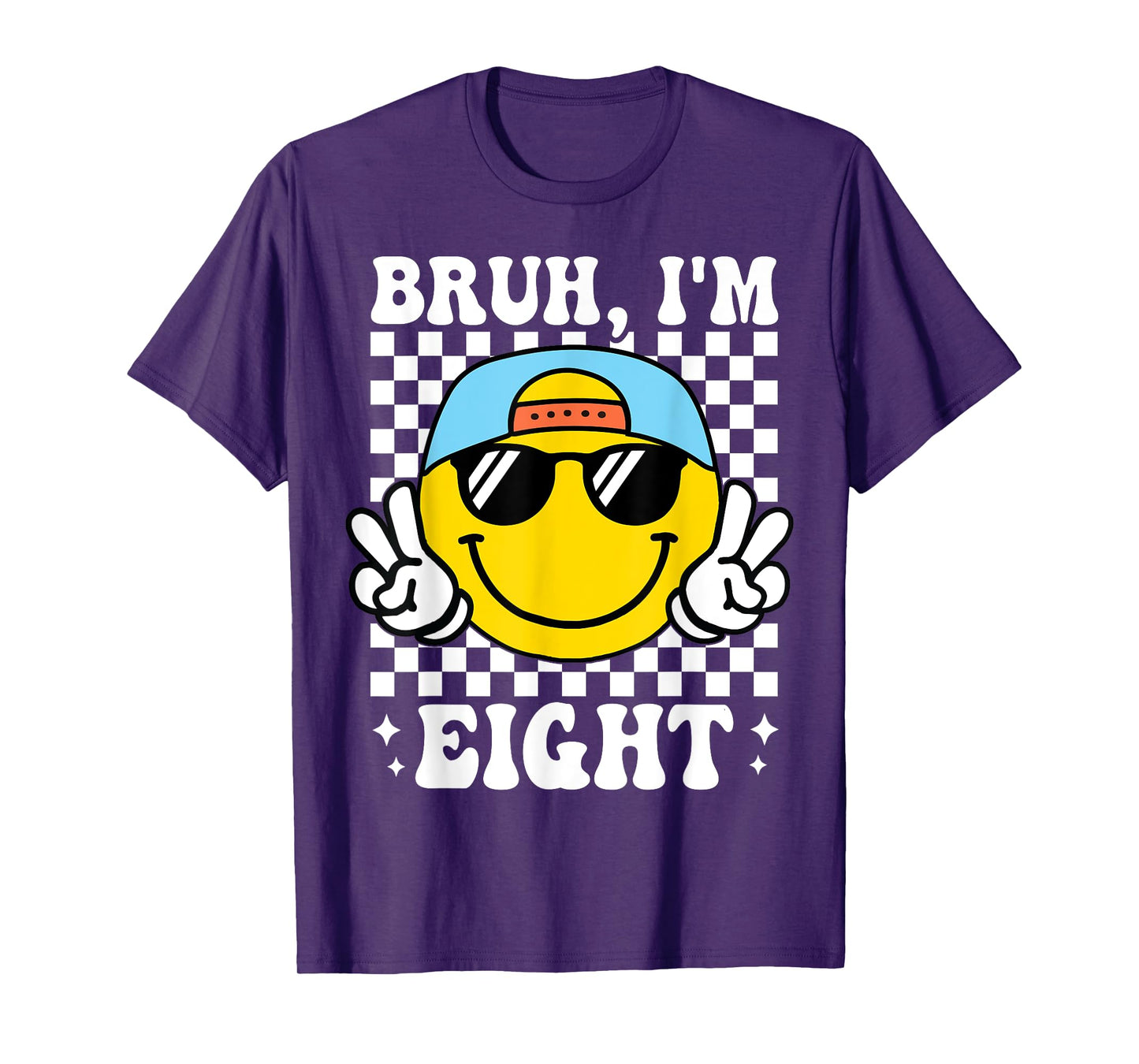 Bruh I'm Eight 8 8th Birthday Groovy Boys Girls 8 Years Old T-Shirt