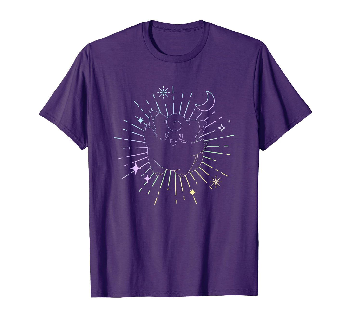 Pokémon Clefairy Metronome Outline Retro Stars T-Shirt