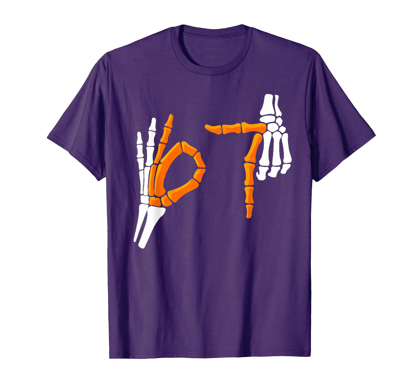 6 7 Funny Halloween 67 Costume Skeleton Hands T-Shirt