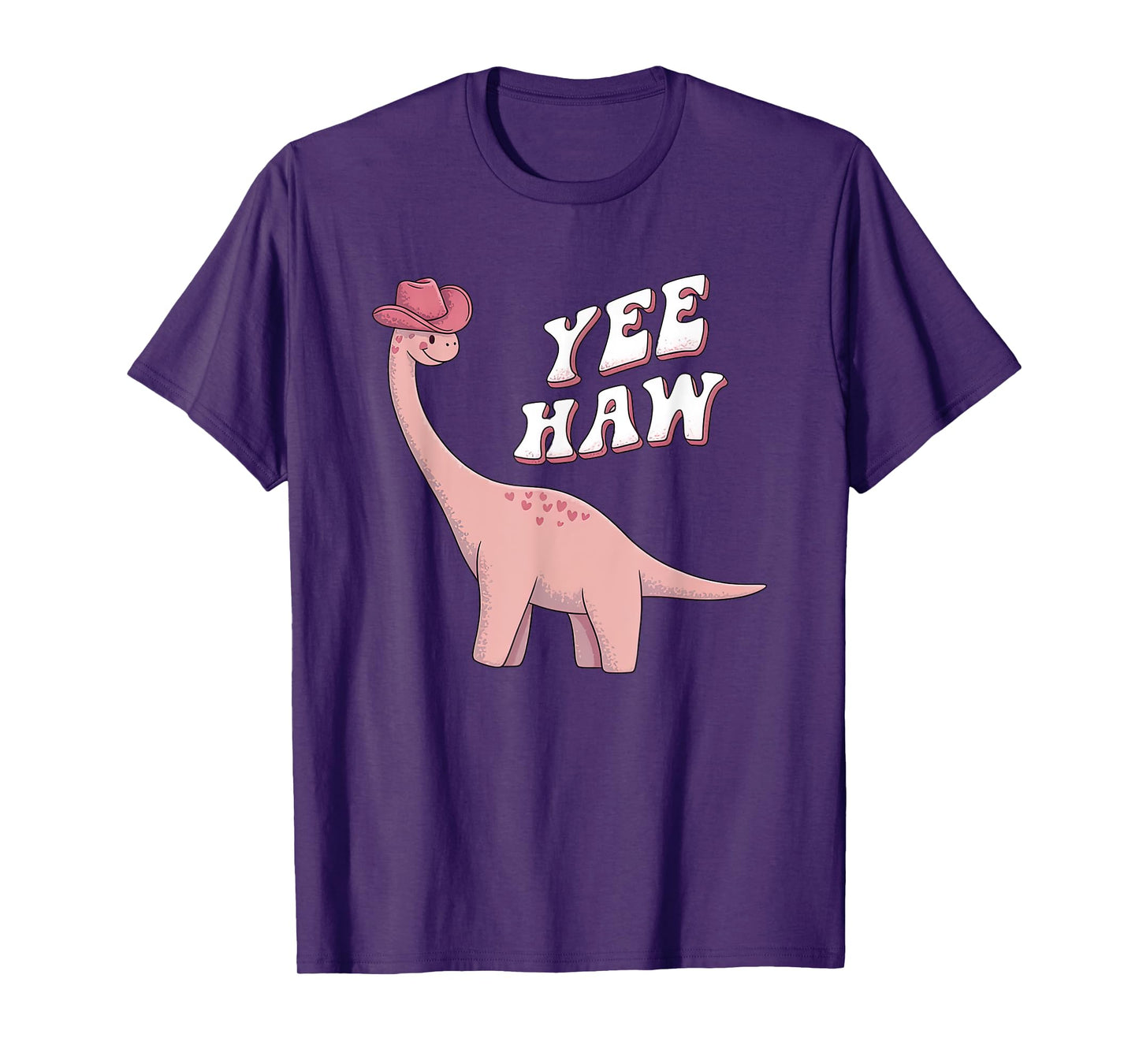 Cute Cowboy Dinosaur Yeehaw Pink Western Cowgirl Country T-Shirt