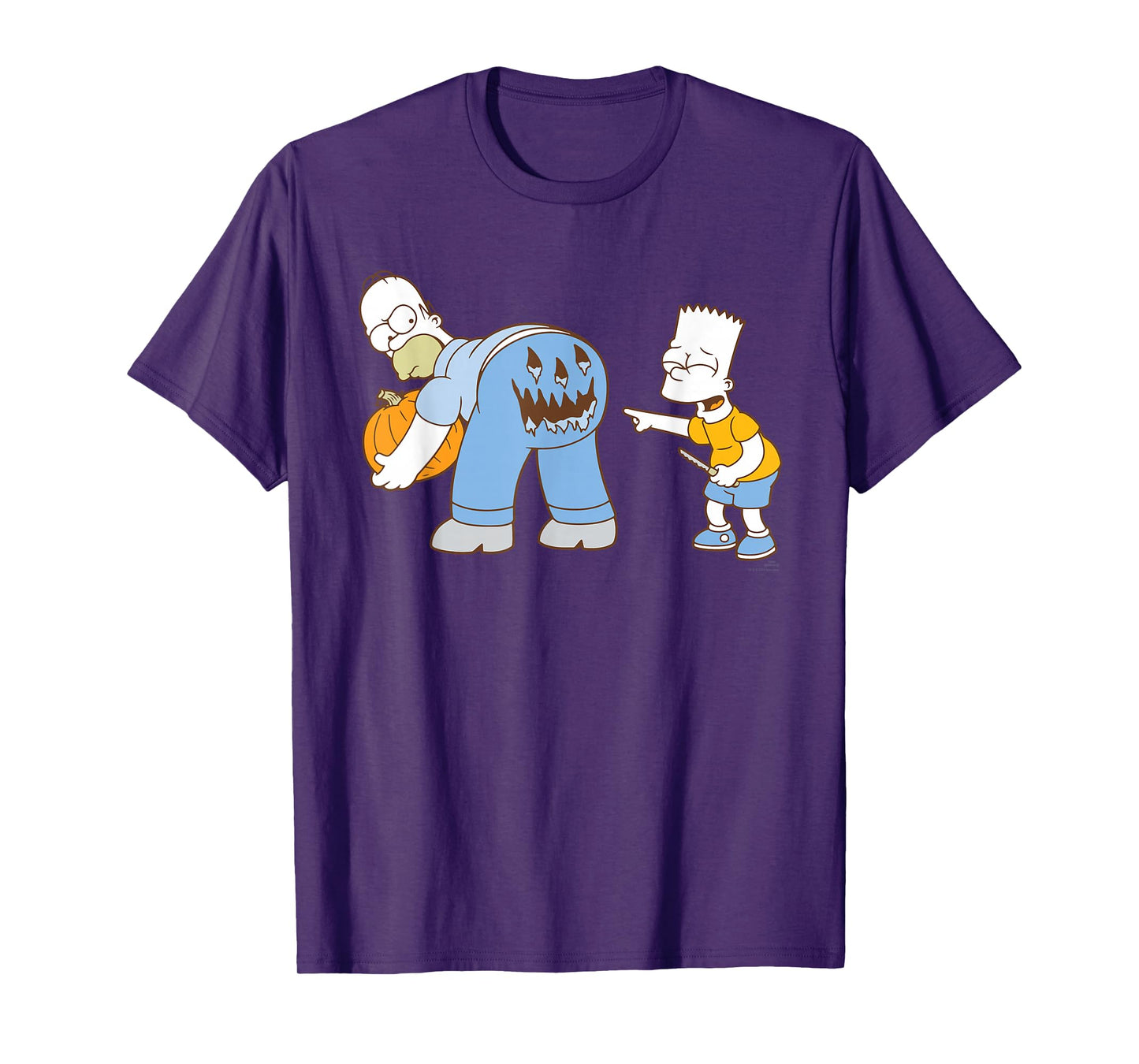 The Simpsons Halloween Bart and Homer Jack-O’-Lantern Butt T-Shirt