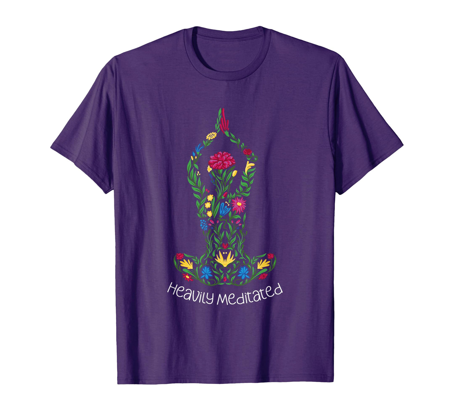 Heavily Meditated Floral Yoga Meditation Art T-Shirt