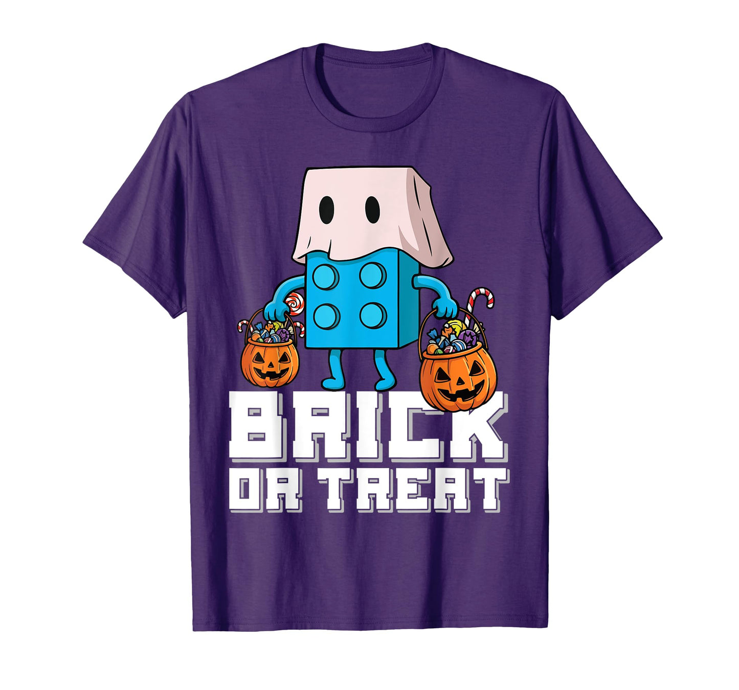 Brick Or Treat Brick Master Builder Halloween Block Building T-Shirt