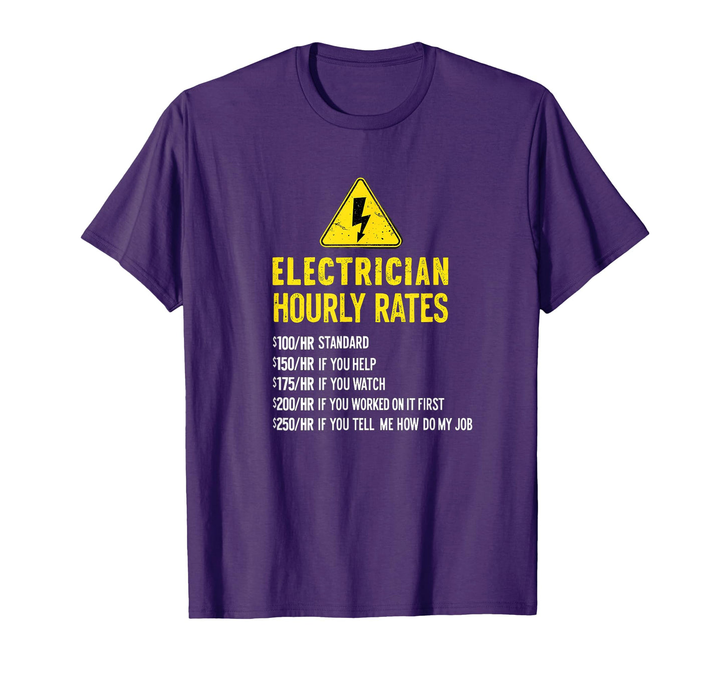 Funny Electrician Hourly Rates Lineman Labor 0CEIWY T-Shirt