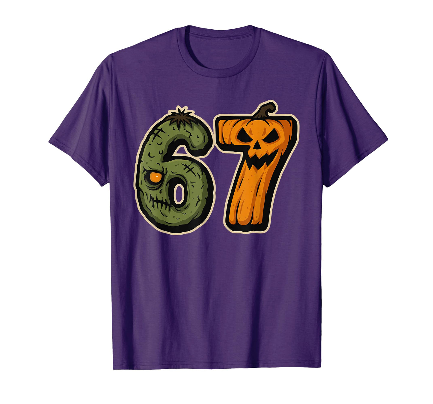 67 Zombie Pumpkin Six Seven Halloween Meme T-Shirt