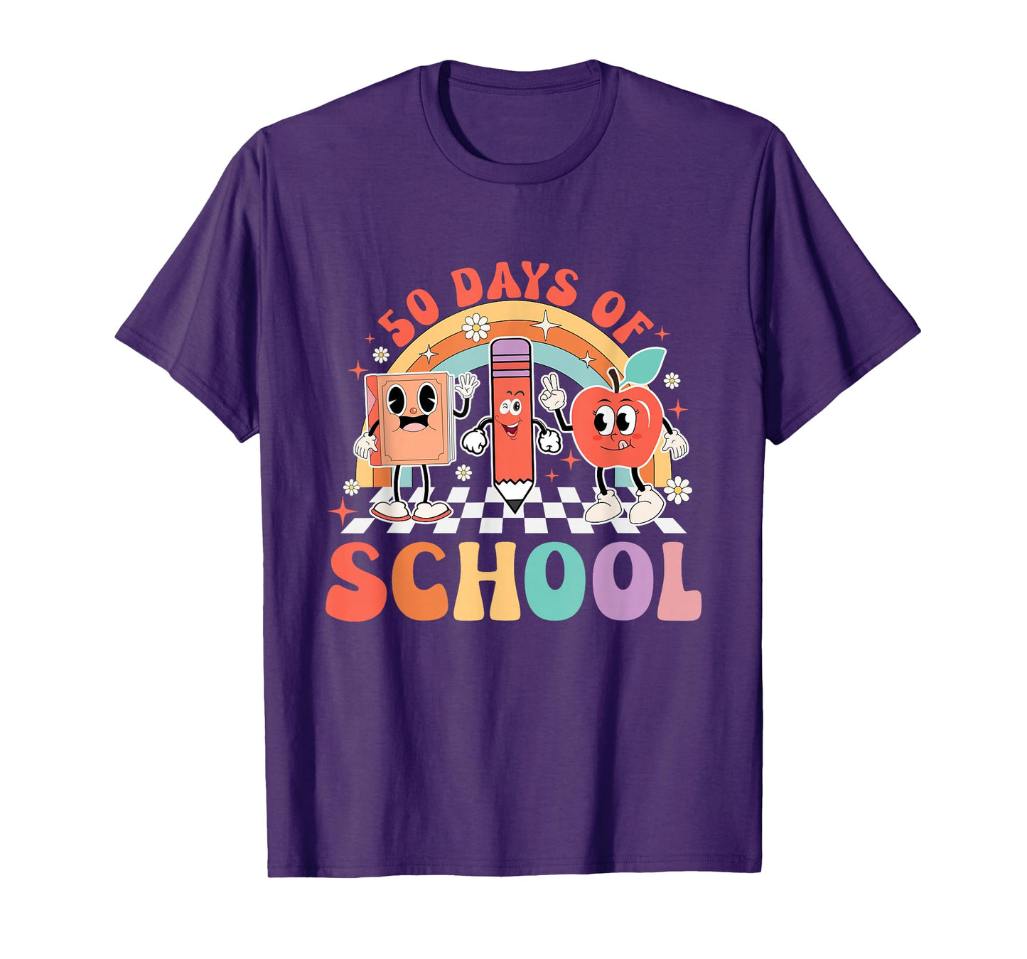 Retro 50 Days Of School Happy 50th Day Of School T-Shirt