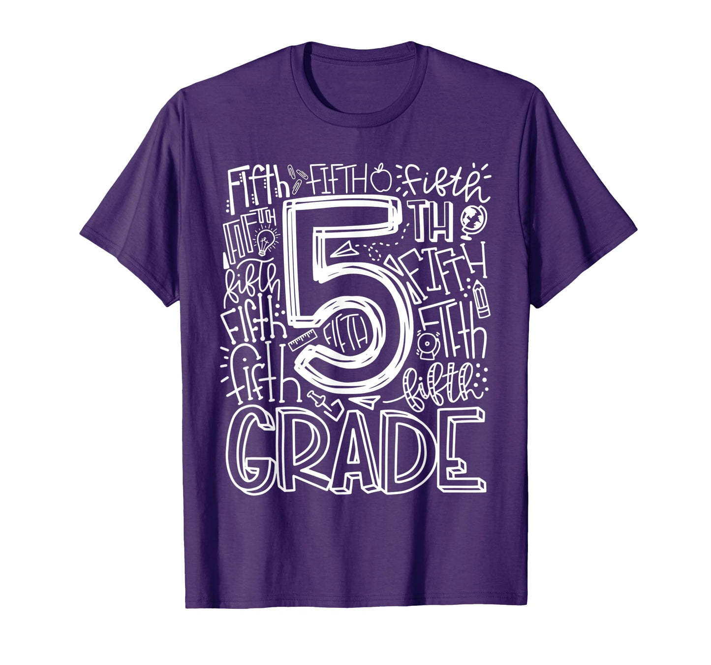 5th Grade Typography Team Fifth Grade Teacher Back To School T-Shirt for Men Women Kids