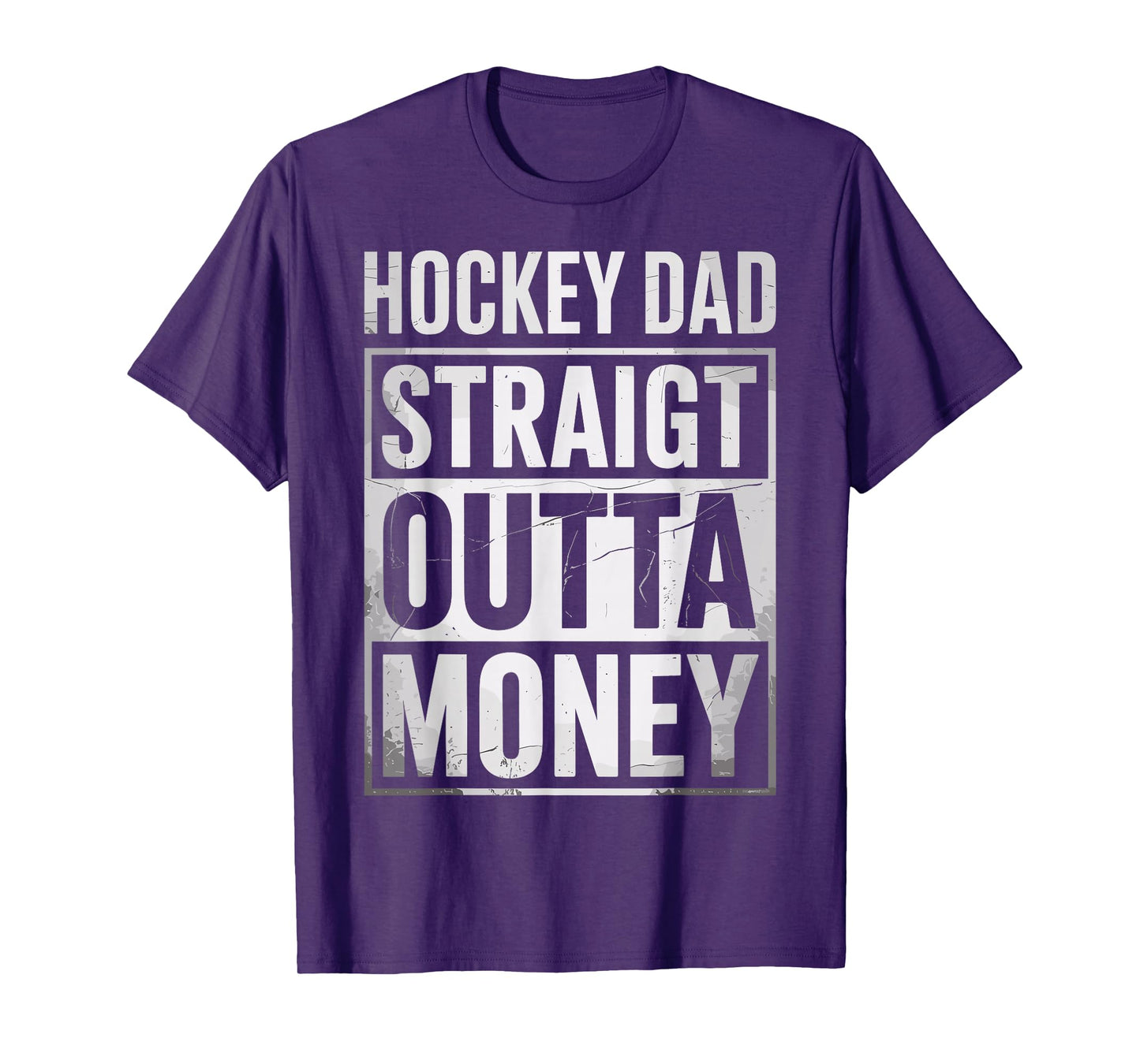 Funny Ice Hockey Dad Straight Outta Money Joke Hockey Fan T-Shirt
