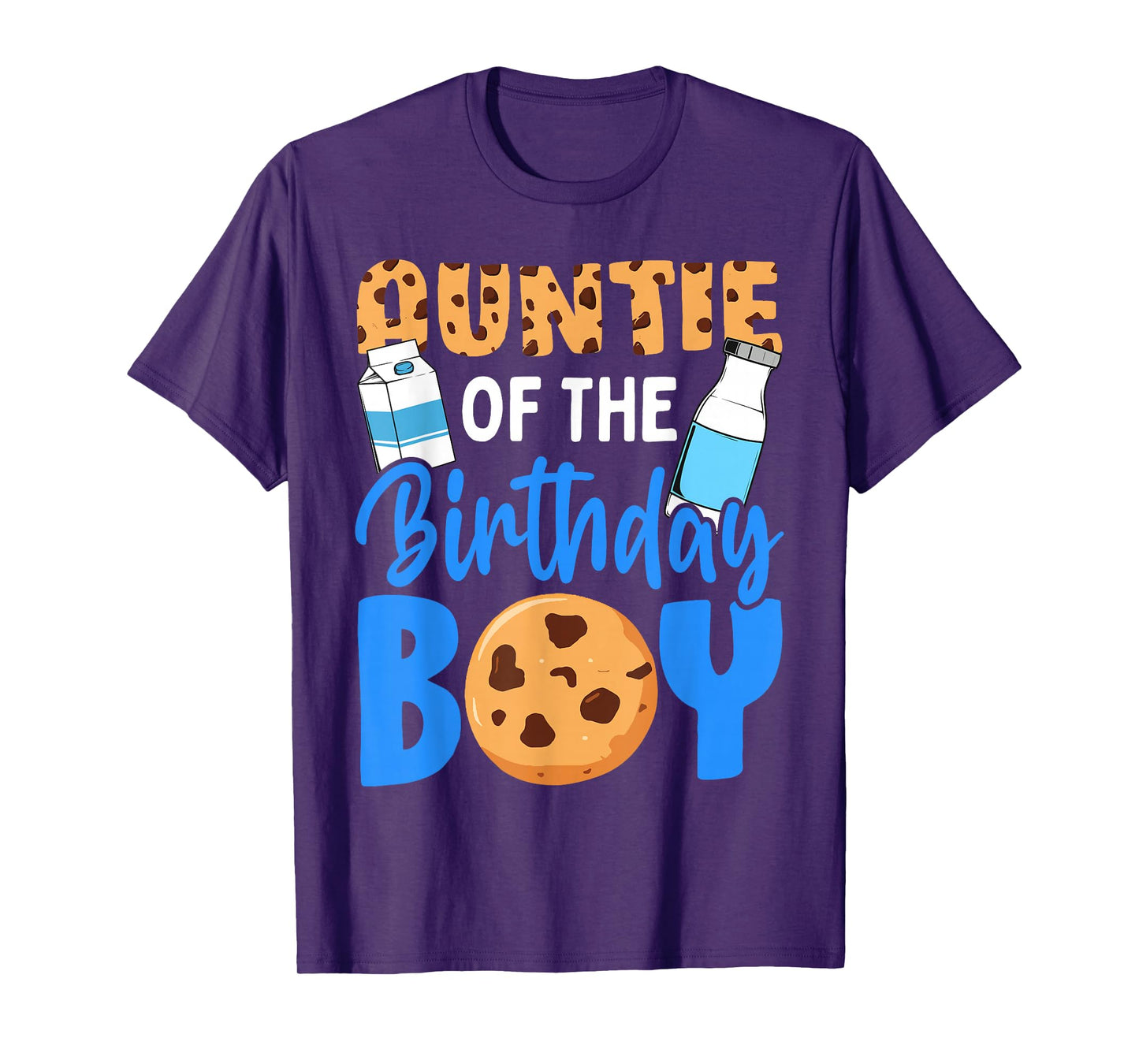 Auntie of the birthday boy Milk and Cookies 1st birthday T-Shirt