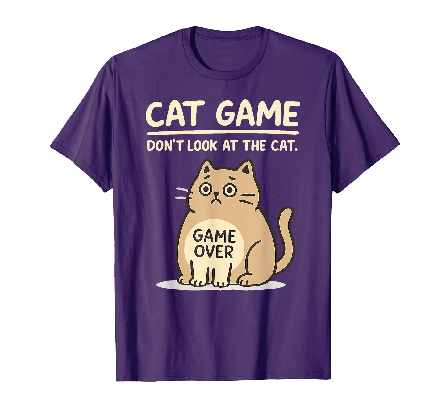Cat Game Over Funny Cat Owner Hilarious Fat Retro Cat Meme T-Shirt