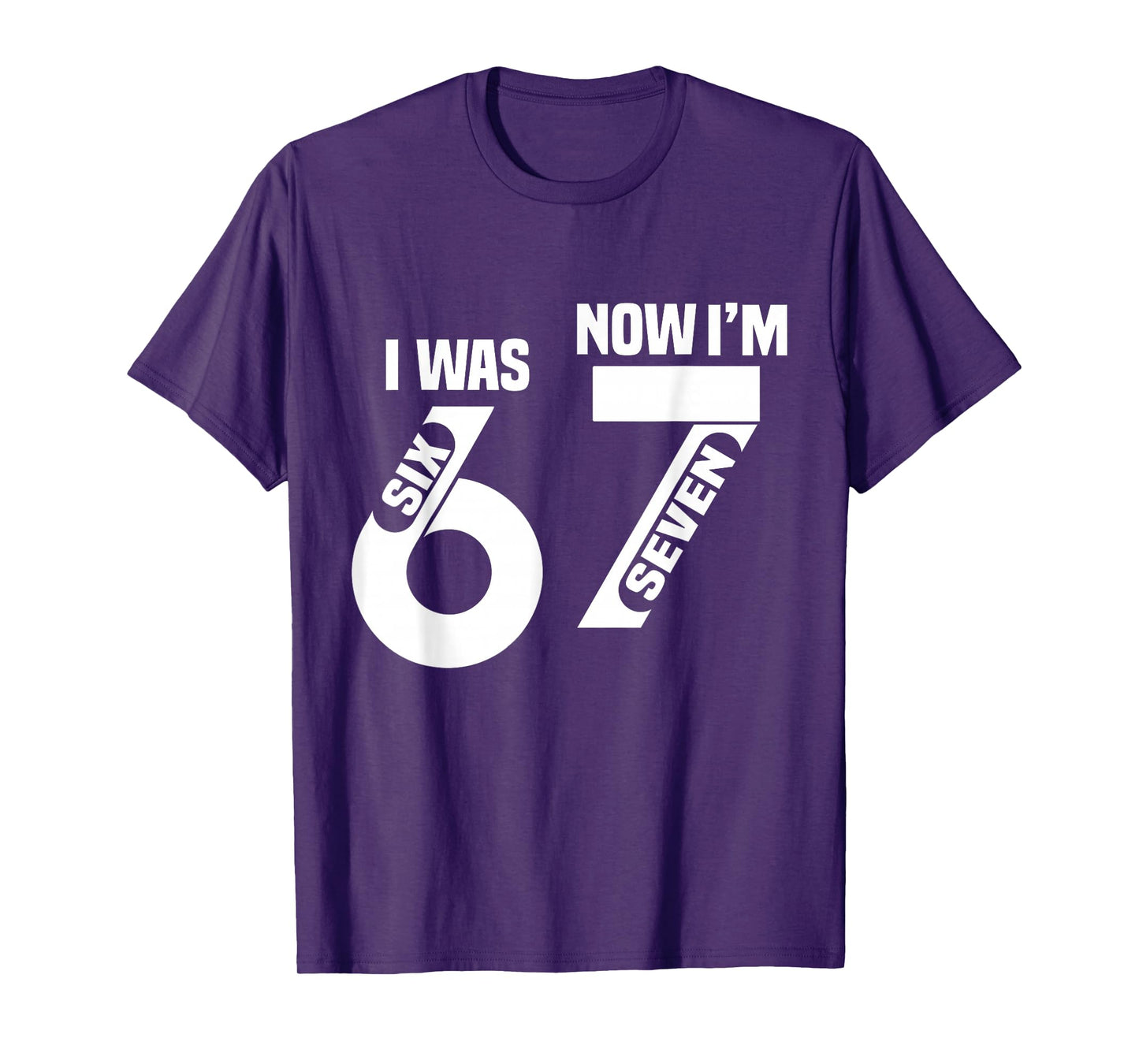7 Year Old Birthday i was 6 Now I'm 7 67 Funny for Kids T-Shirt