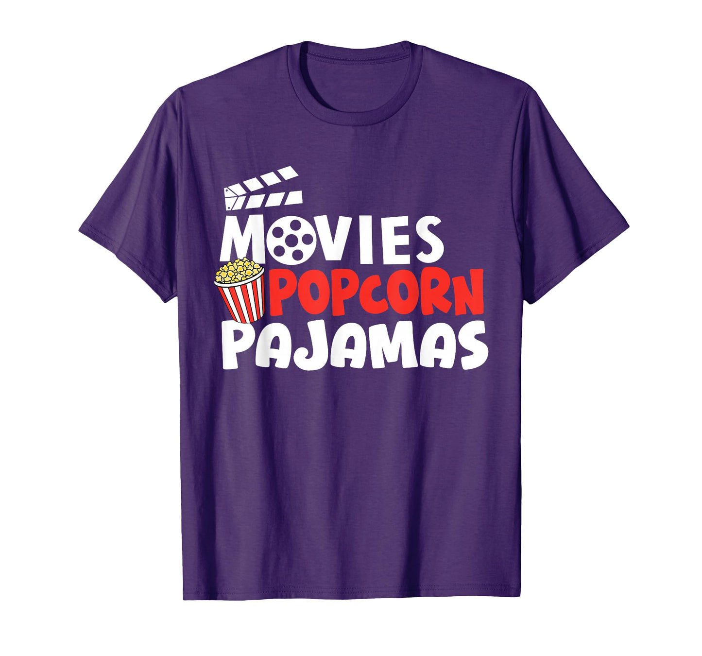 Movies Popcorn And Pajamas Popcorn Movie Night T-Shirt