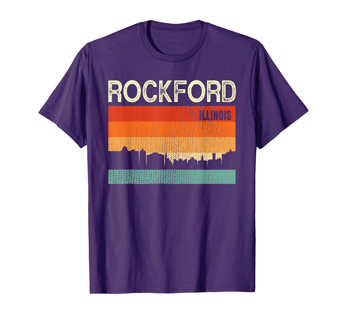 Rockford Illinois Town Skyline T-Shirt