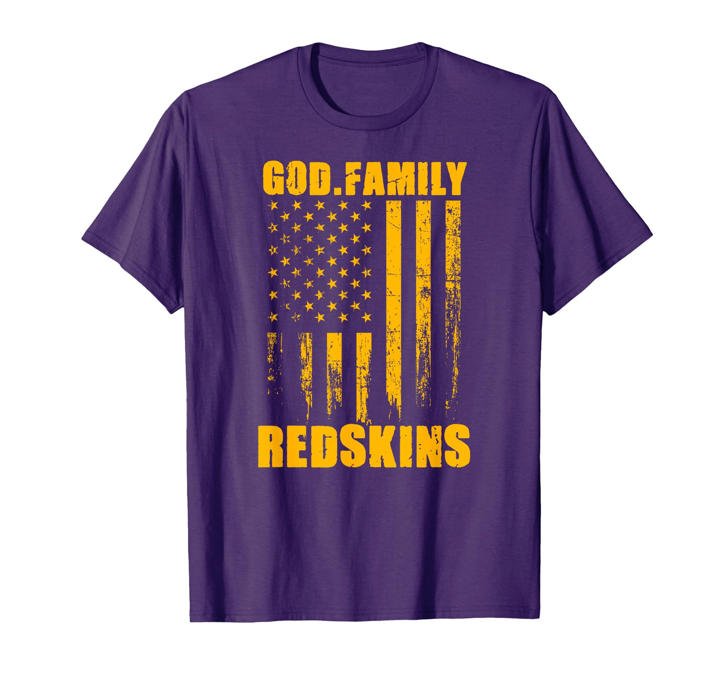 Indian Creek Redskins God. Family. Vintage USA Flag T-Shirt