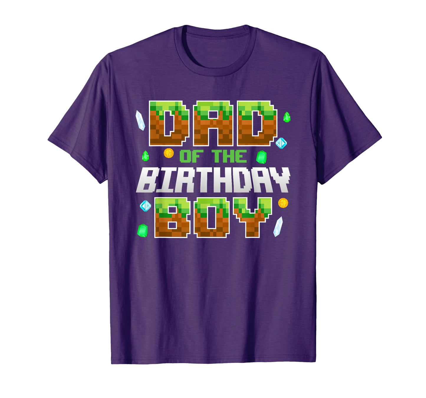 Dad Of The Birthday Boy Birthday Party Gamer Pixel Number T-Shirt
