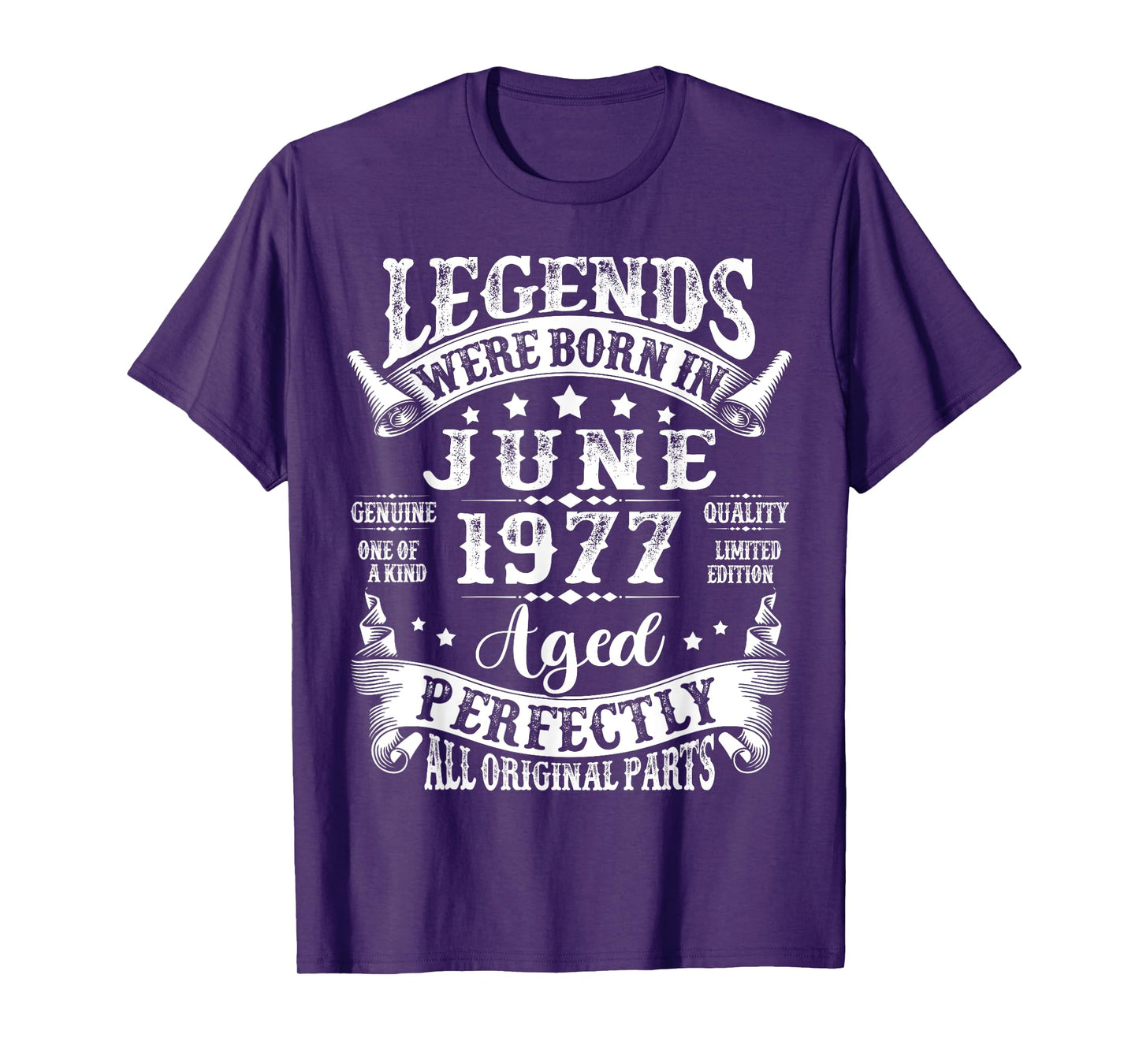 Legends Were Born in June 1977 Vintage 48th Birthday Men Dad T-Shirt