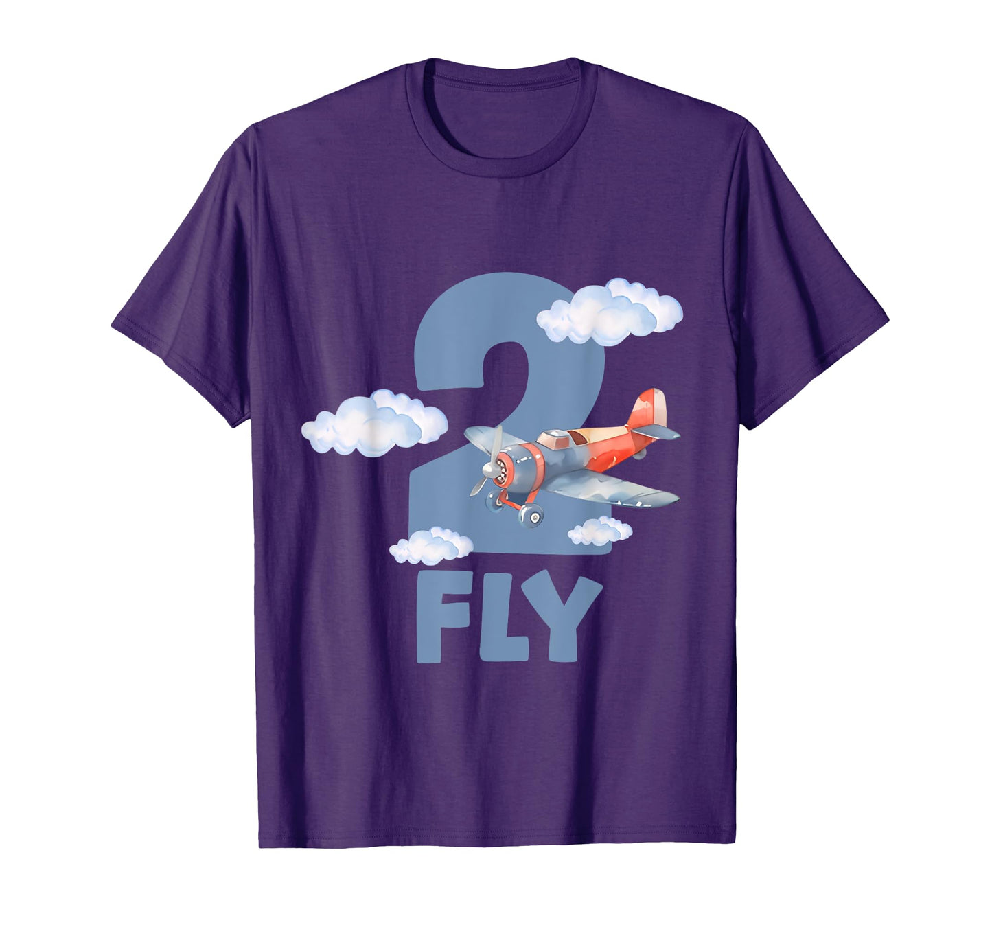 Birthday 2nd Birthday Boy Airplane Two Fly 2 Years Old Kids T-Shirt