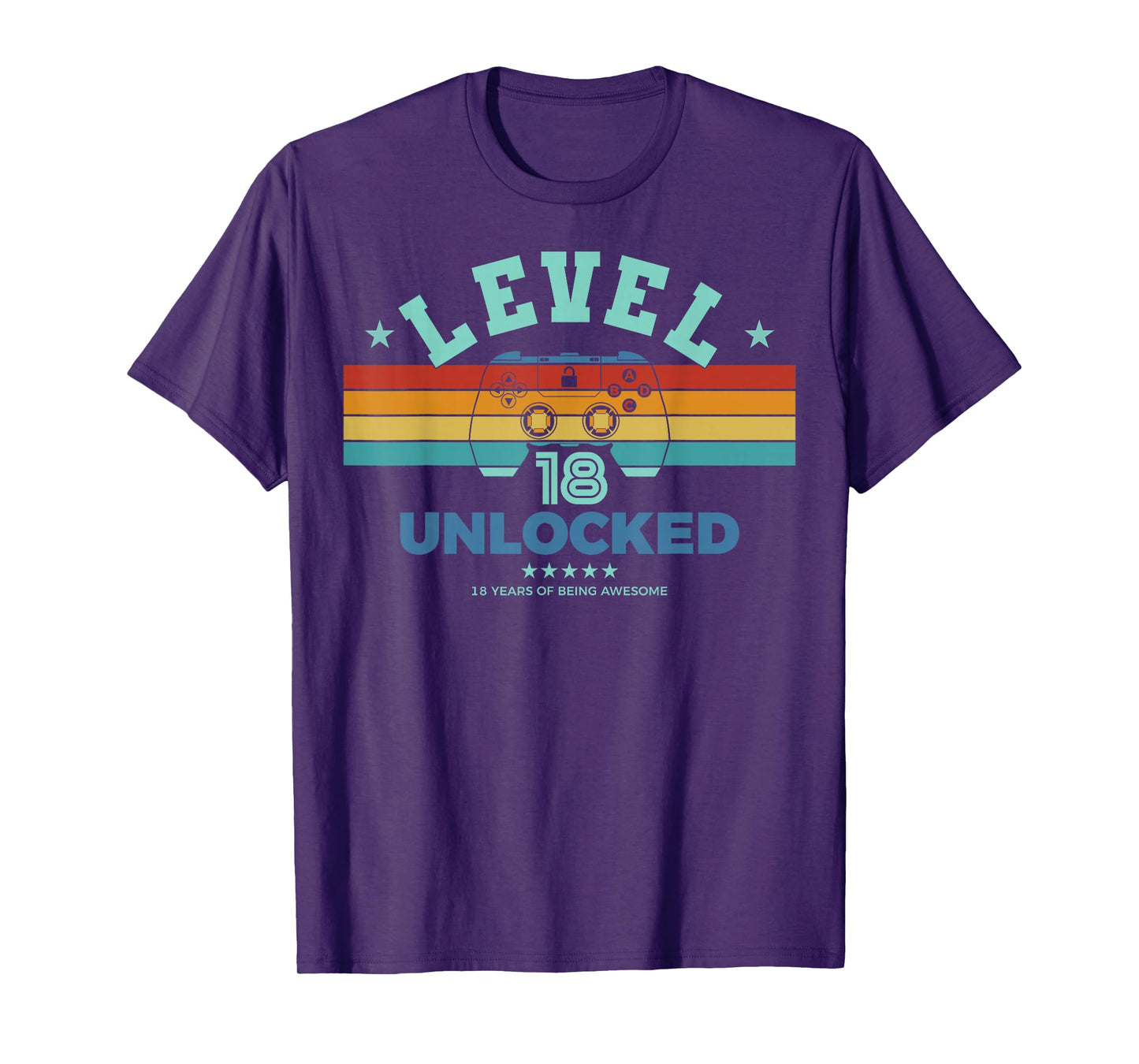 Level 18 Unlocked - 18th Birthday Retro Design for Gamer T-Shirt