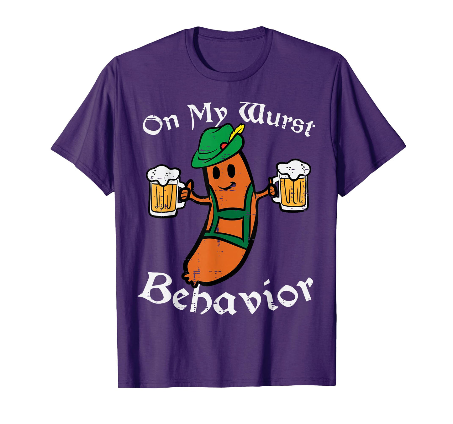 Oktoberfest On My Wurst Behavior Funny German Men Women T-Shirt