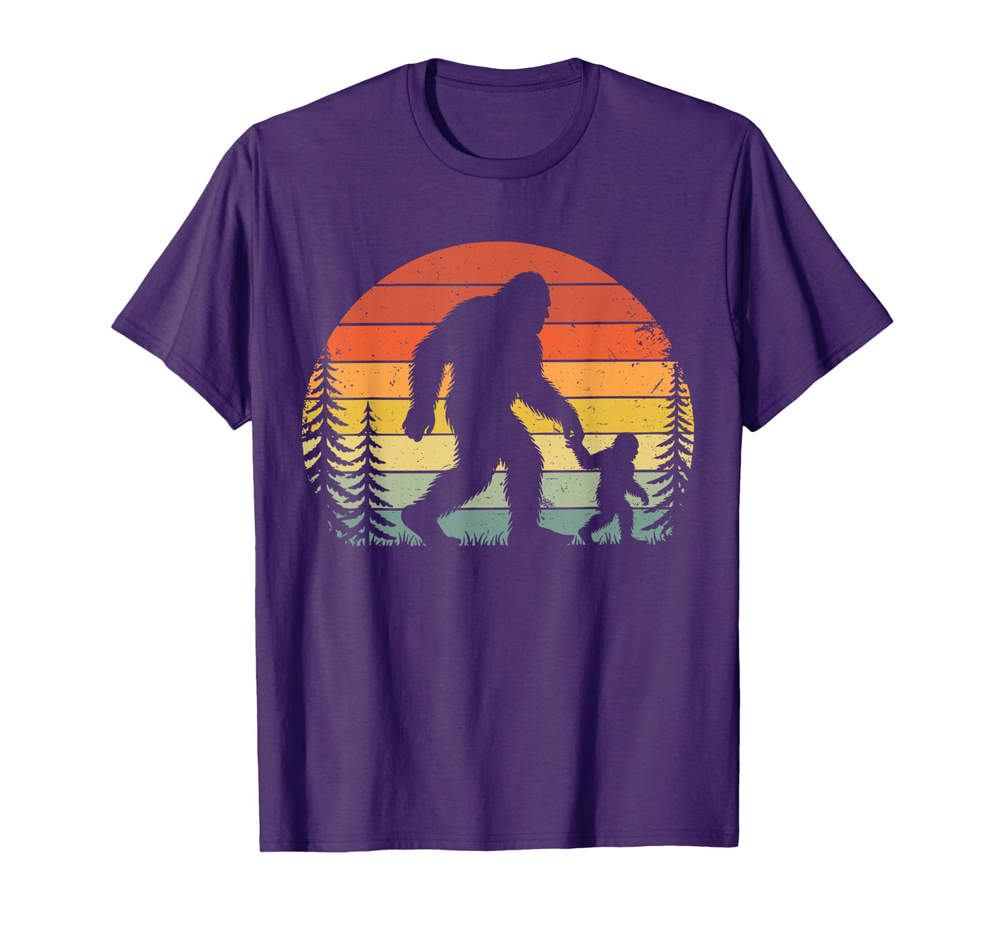 Retro Vintage Bigfoot Dad Fathers Day Father Son Matching T-Shirt